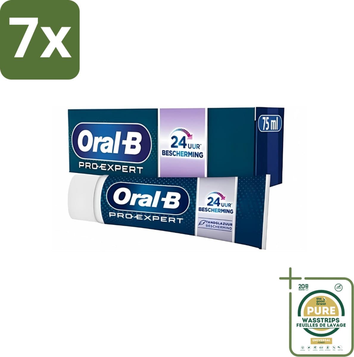 7 x Oral-B - Pro-Expert Sterk Glazuur - Tandpasta - Beschermt Glazuur - 75 ml - Grootverpakking - Glazuurbescherming - Tandplak - Tandenversterking - Erosie Van Het Glazuur - Tinfluoride
