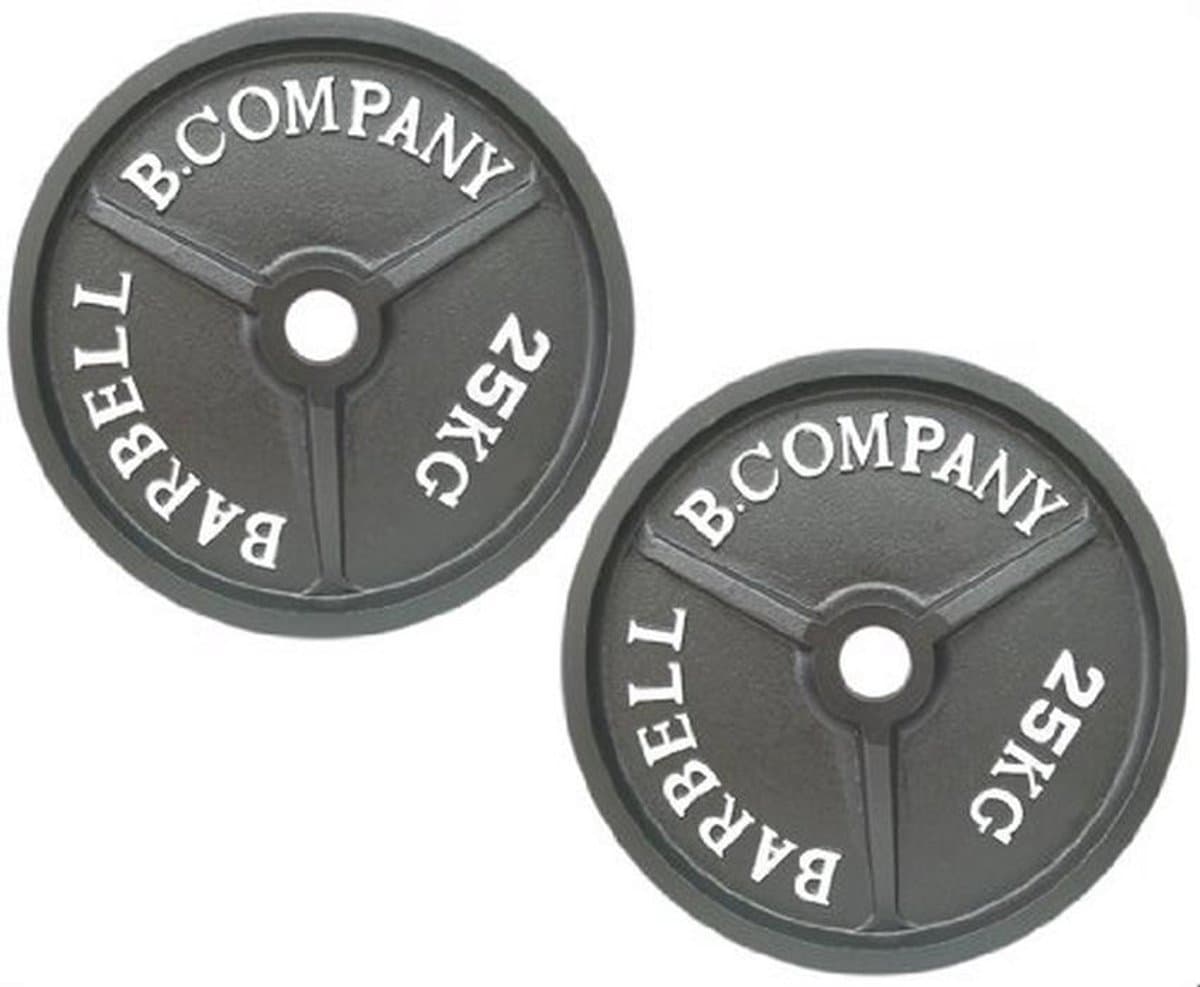 Professionele halterschijven 50/51mm - 2 x 25 kg gietijzer
