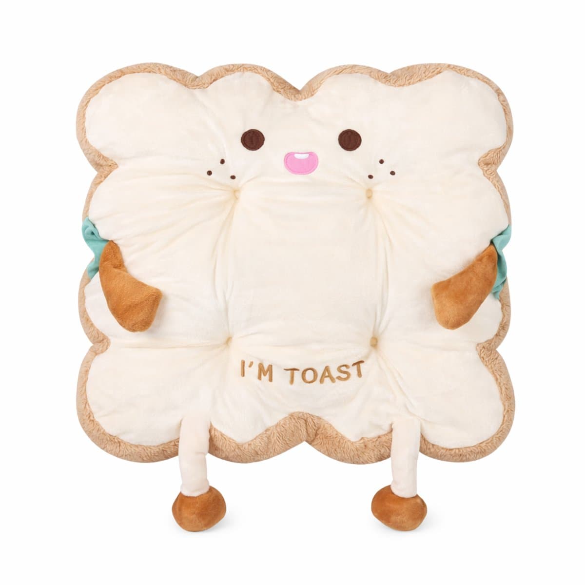 Kahil - Toast Pluche Kussen - Zacht 35x35cm Sierkussen - Kawaii Decoratie Grappig Cadeau Slaapkamer