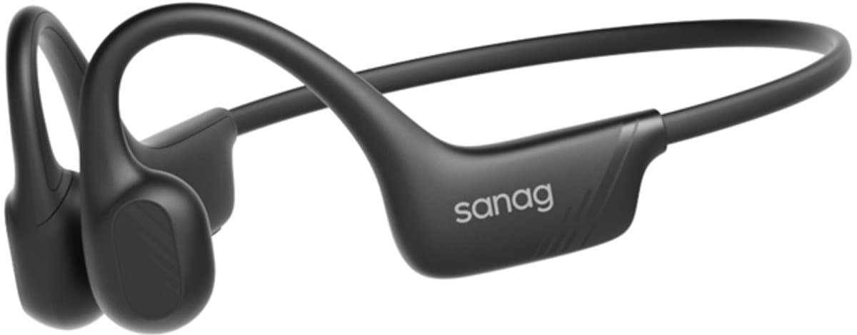 Sanag Open-Ear Sport headphone - IPX7 Waterdicht - Air Conduction 2.0 - 9u Batterij - Bluetooth 5.3 - Magnetisch Opladen - Titanium Frame - Zwart