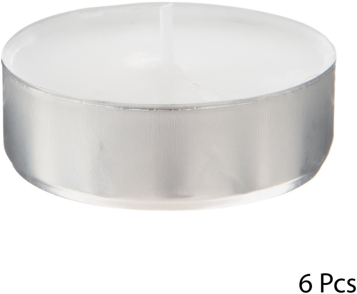 Atmosphera Set van 6 theelichten - Wit, 5,6 cm