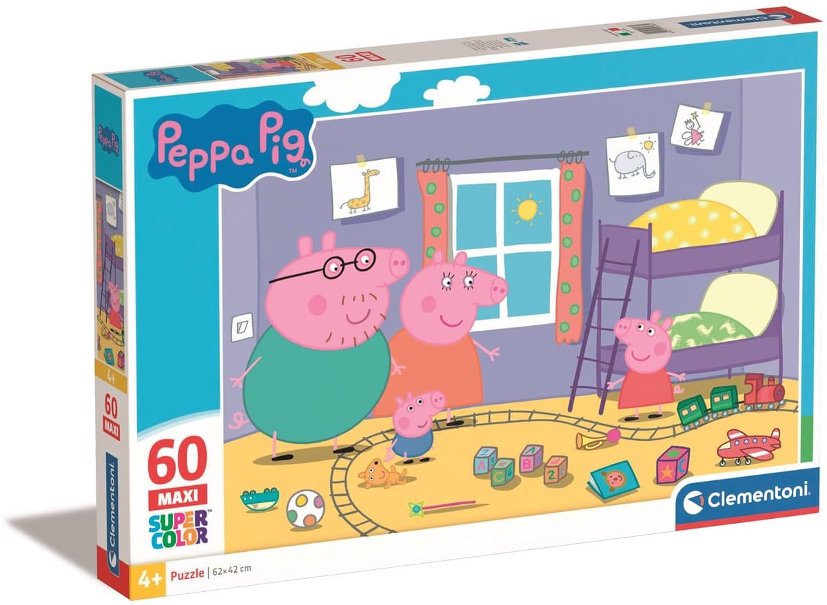 Clementoni Peppa Pig puzzel maxi - 60 stuks, 62 x 42 cm