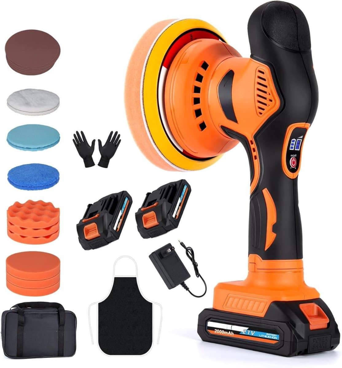 AMA® Polijstmachine Auto - Polijstmachine - Polijstset - Oranje - Draadloos