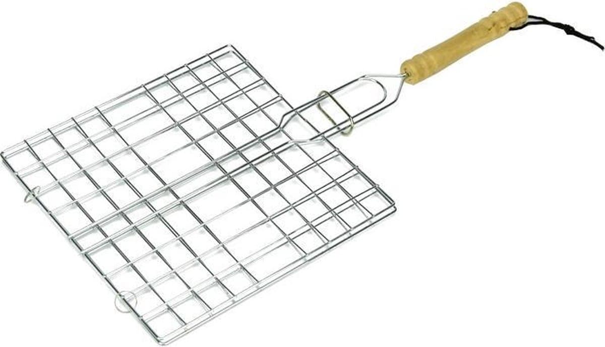 Barbecuerooster met handvat - 400x20x200mm - rechthoek - ijzer