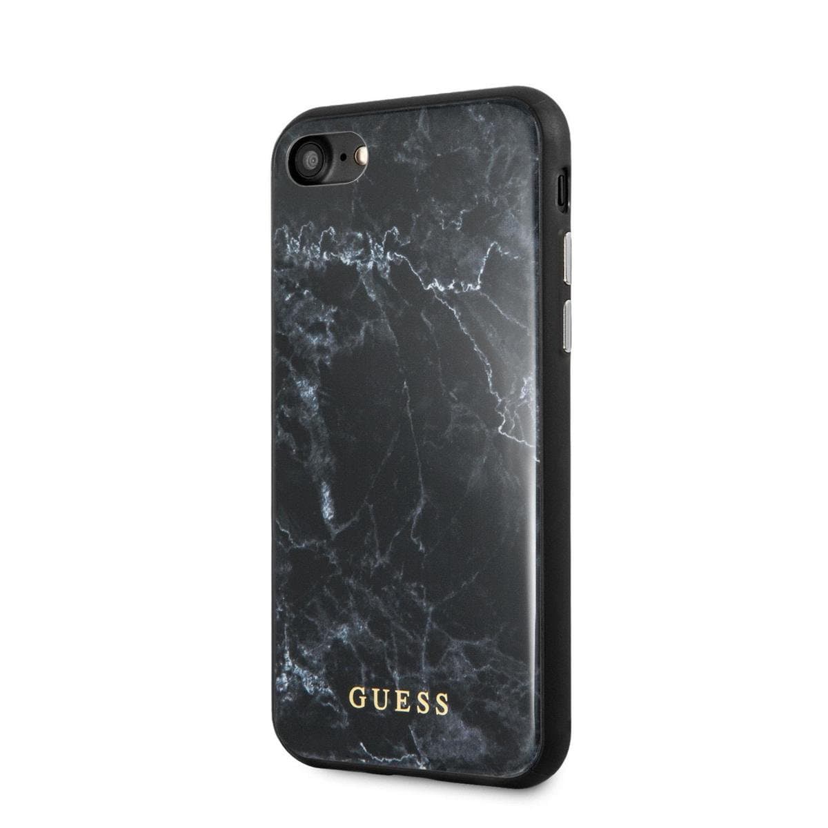 iPhone 8/7/6s/6 Backcase hoesje - Guess - Marmer look Zwart - TPU