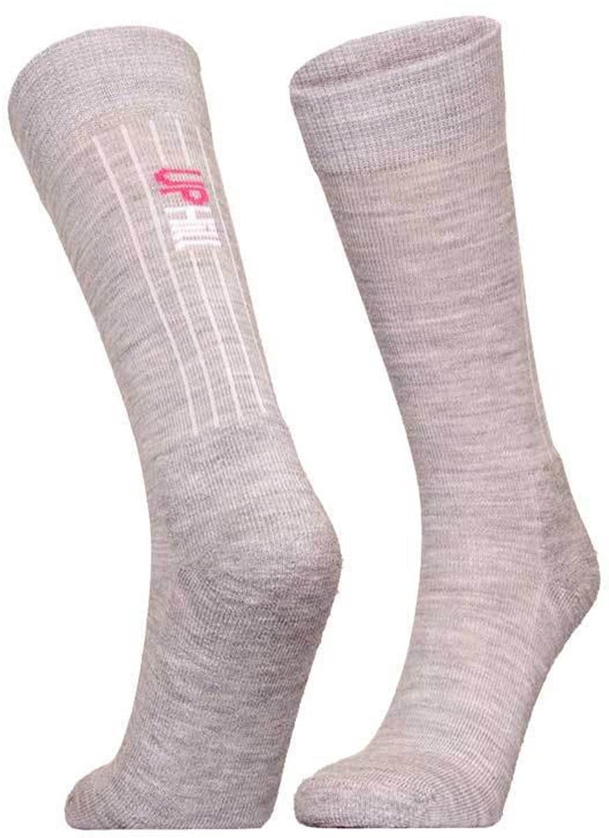 UphillSport - 2-Pack - Merino Outdoorkniekousen - Thermisch Badstof Voetbed - Heren / Dames - licht grijs - 35-38 - 8504