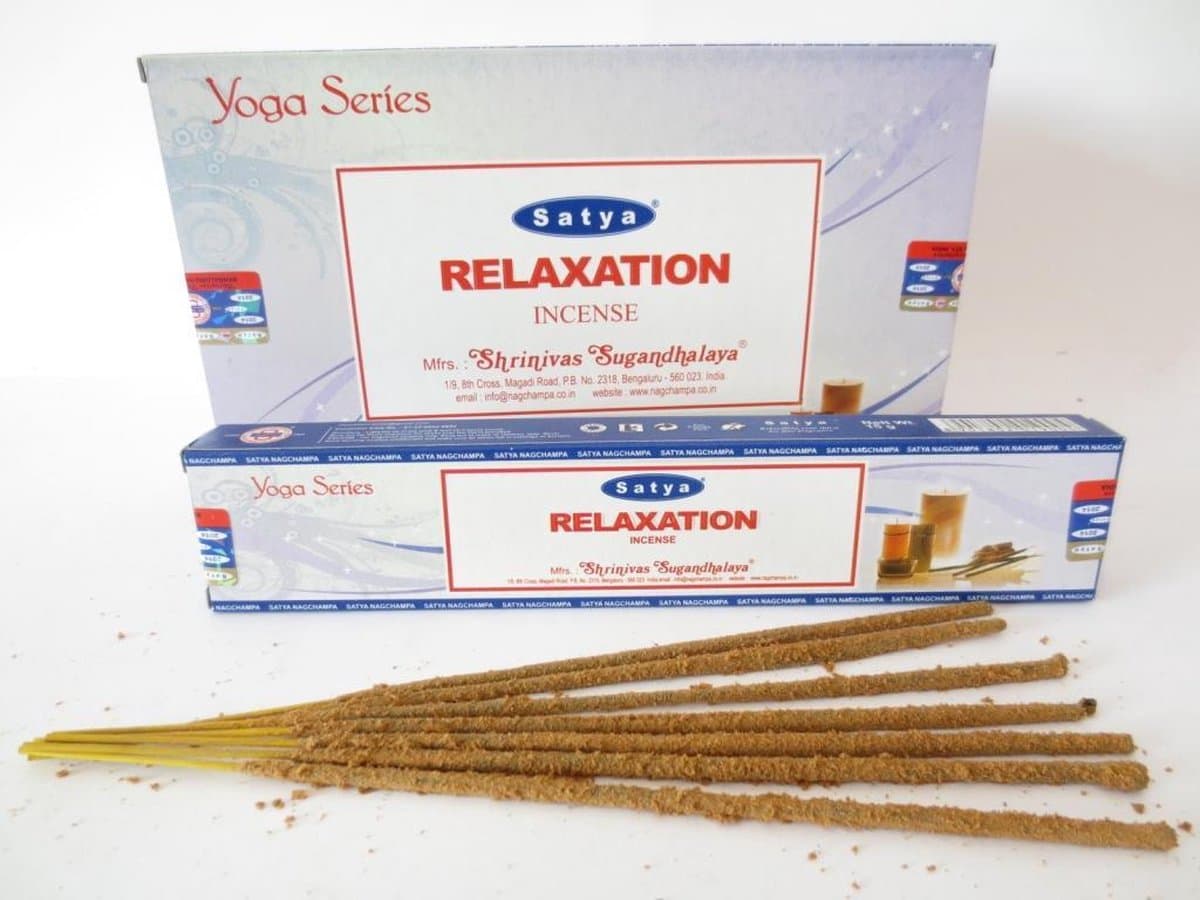 Satya Nag Champa Yoga Series Relaxation wierook 12 x 15 gram