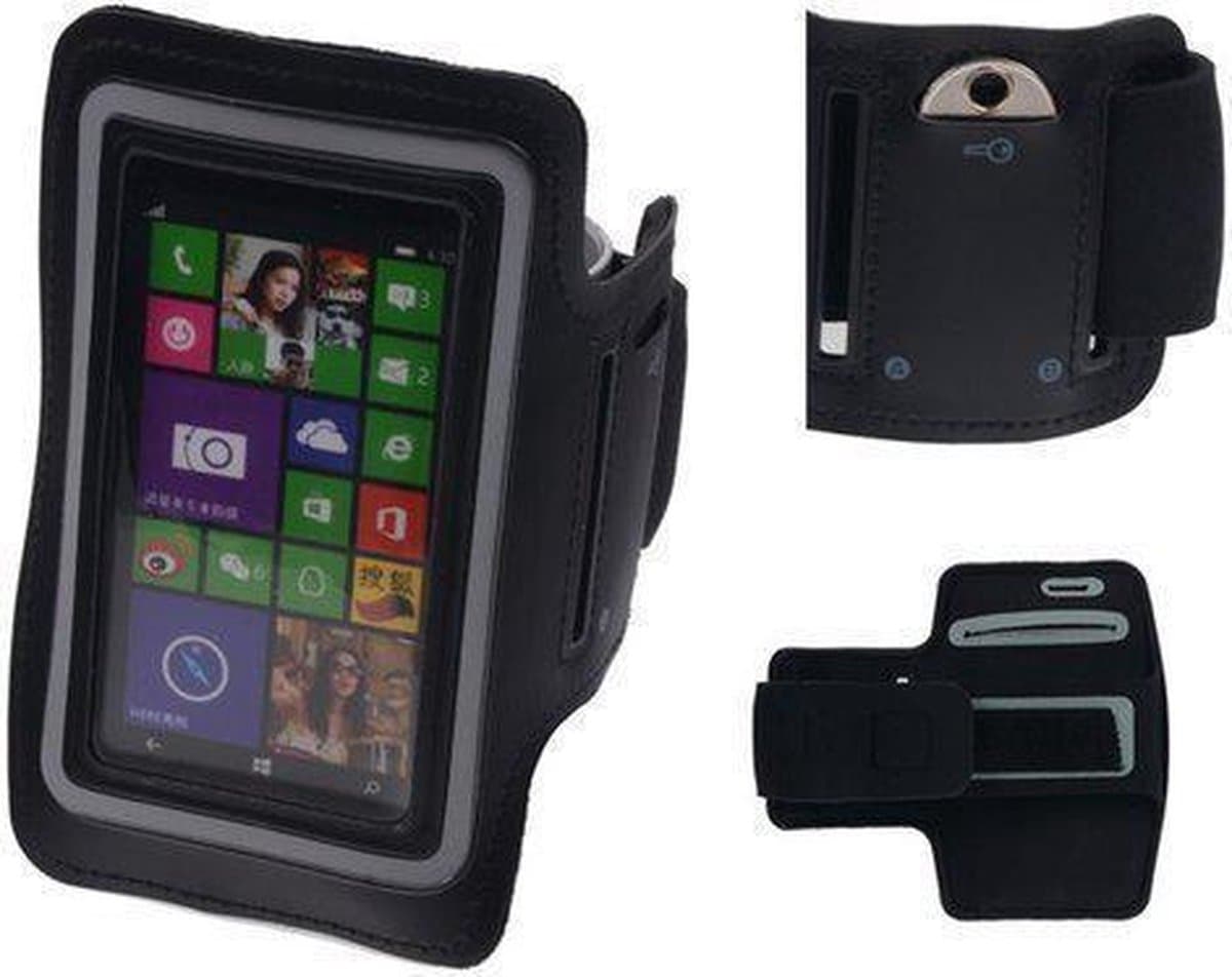 Nokia Lumia 1520 Zwart Sport Armband Neopreen