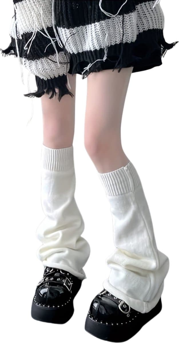 Nivard Beenwarmers - Dames - Overknee - Ballet - Wol - Kniekousen - Leg Warmers - Warm - Winter - Sokken - Wit