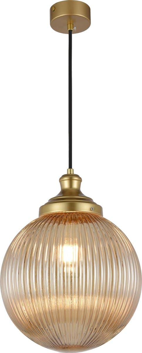 Hanglamp -E27 Fitting - Amber Glas - Diameter 250mm  - max.60w