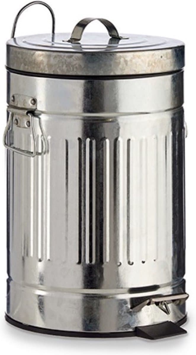 Arte R Vuilnisbak / pedaalemmer - zilver - 7 liter - 34 cm - metaal - Afvalemmers - Prullenbakken