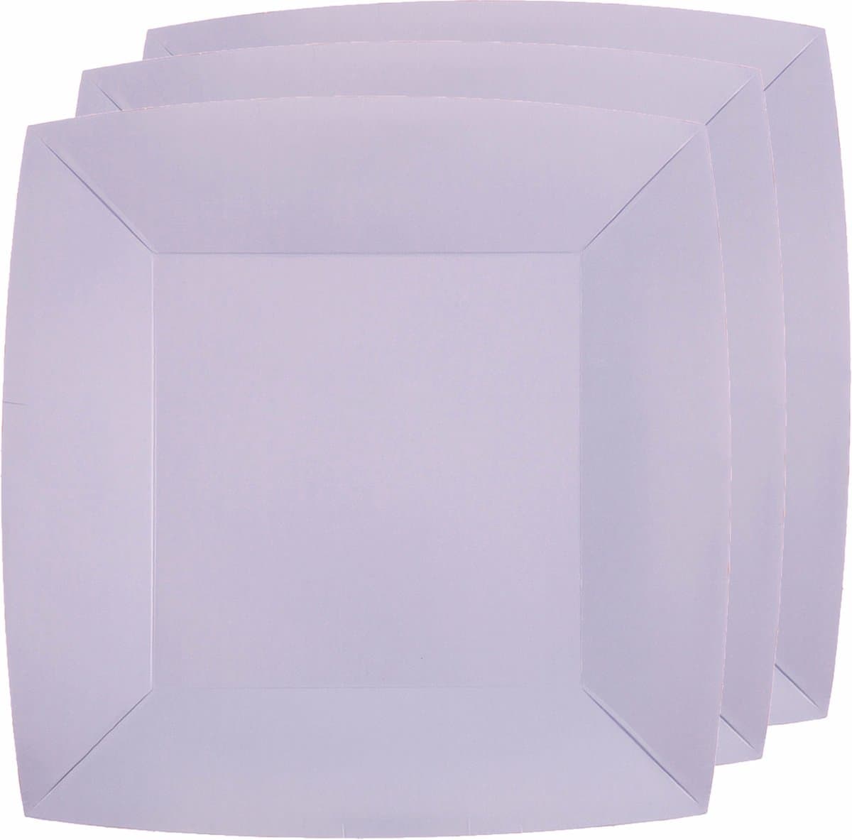 Santex Feest gebaksbordjes - lila paars - 30x - karton - 18 cm - vierkant - kartonnen feestbordjes