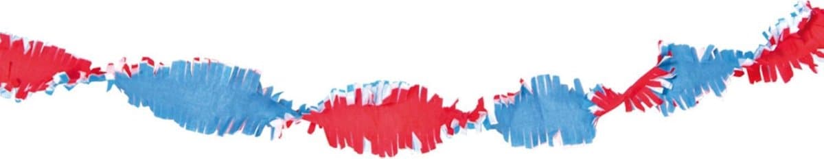 Crepe guirlande rood/wit/blauw 24m