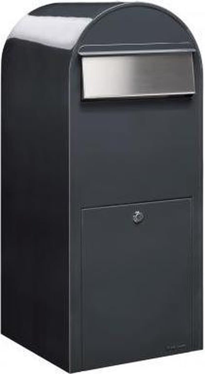 BOBI Brievenbus Jumbo - RAL 7016 - Donkergrijs en RVS Klep