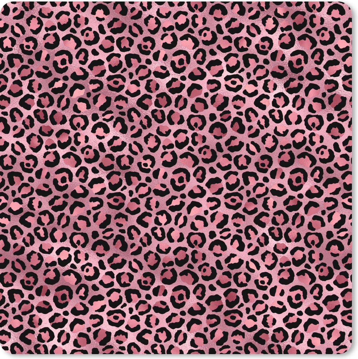 Muismat XXL 80x80 cm - Bureau onderlegger - Bureau mat Panter - Roze - Dierenprint - Patronen - Bureaumat - Gaming mousepad xl - Bureaulegger groot - Computer deskmat