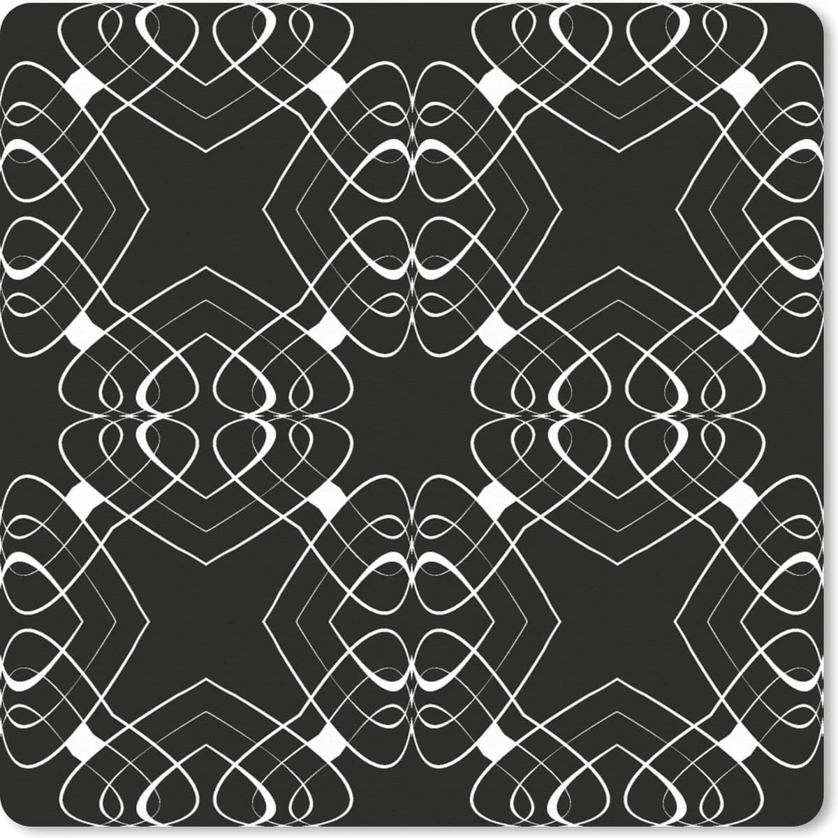 Muismat XXL 80x80 cm - Bureau onderlegger - Bureau mat Patroon - Lijn - Zwart Wit - Bureaumat - Gaming mousepad xl - Bureaulegger groot - Computer deskmat