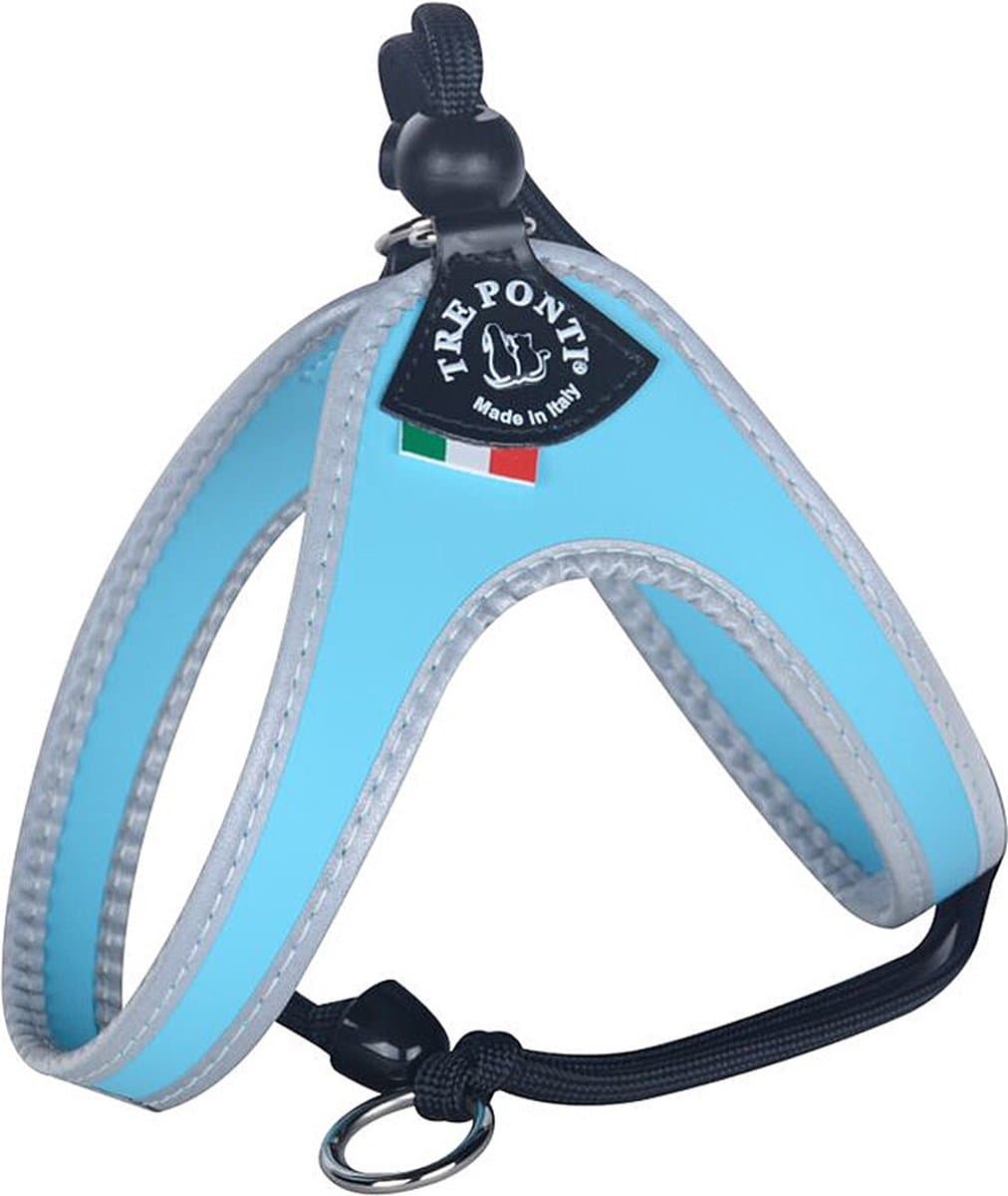 Tre Ponti Liberta Tuig Blauw Reflecterend - Maat 2- 30 - 40 cm - Hondenharnas - Kattentuigje