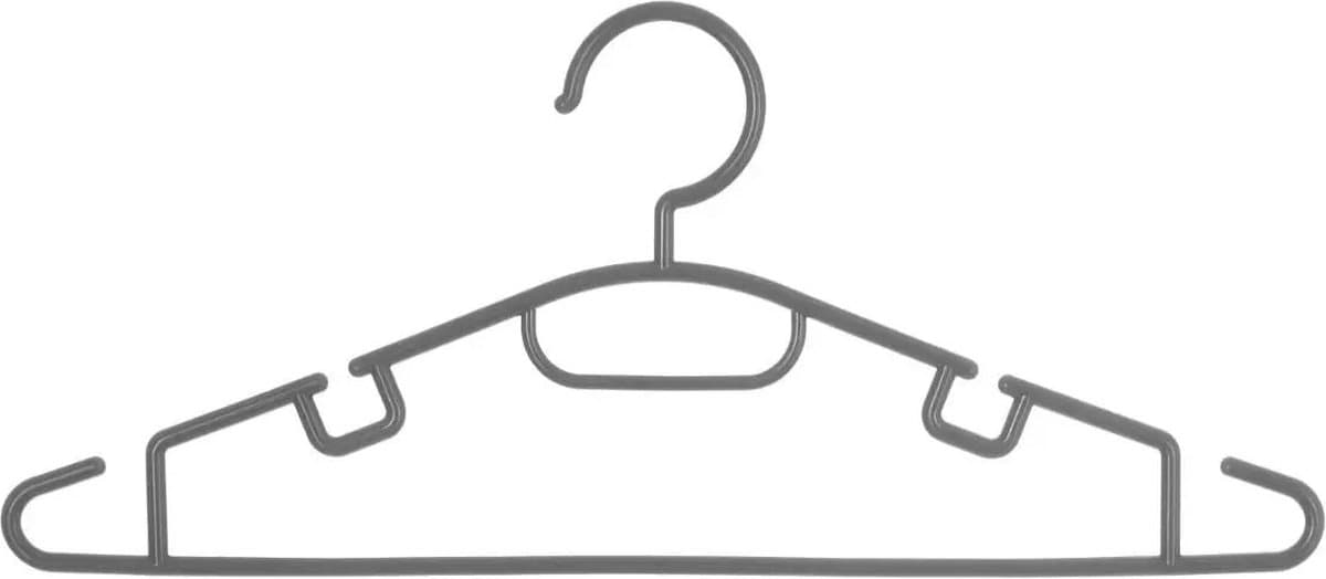 5five Plastic Hanger Set - Grijs, 10 stuks, 40 cm
