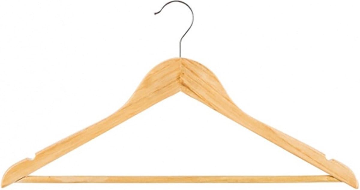 5five Houten hanger set - Bruin, 44 cm, Set van 4