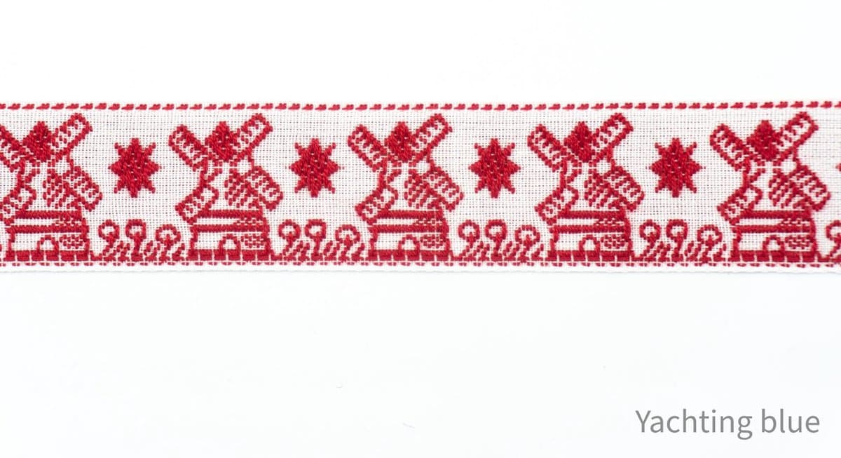 Geweven sierband - fournituren - lengte 2 meter - -molen band - lint - rood stoffen band - afwerkband - katoenen band - naaien - decoratieband -