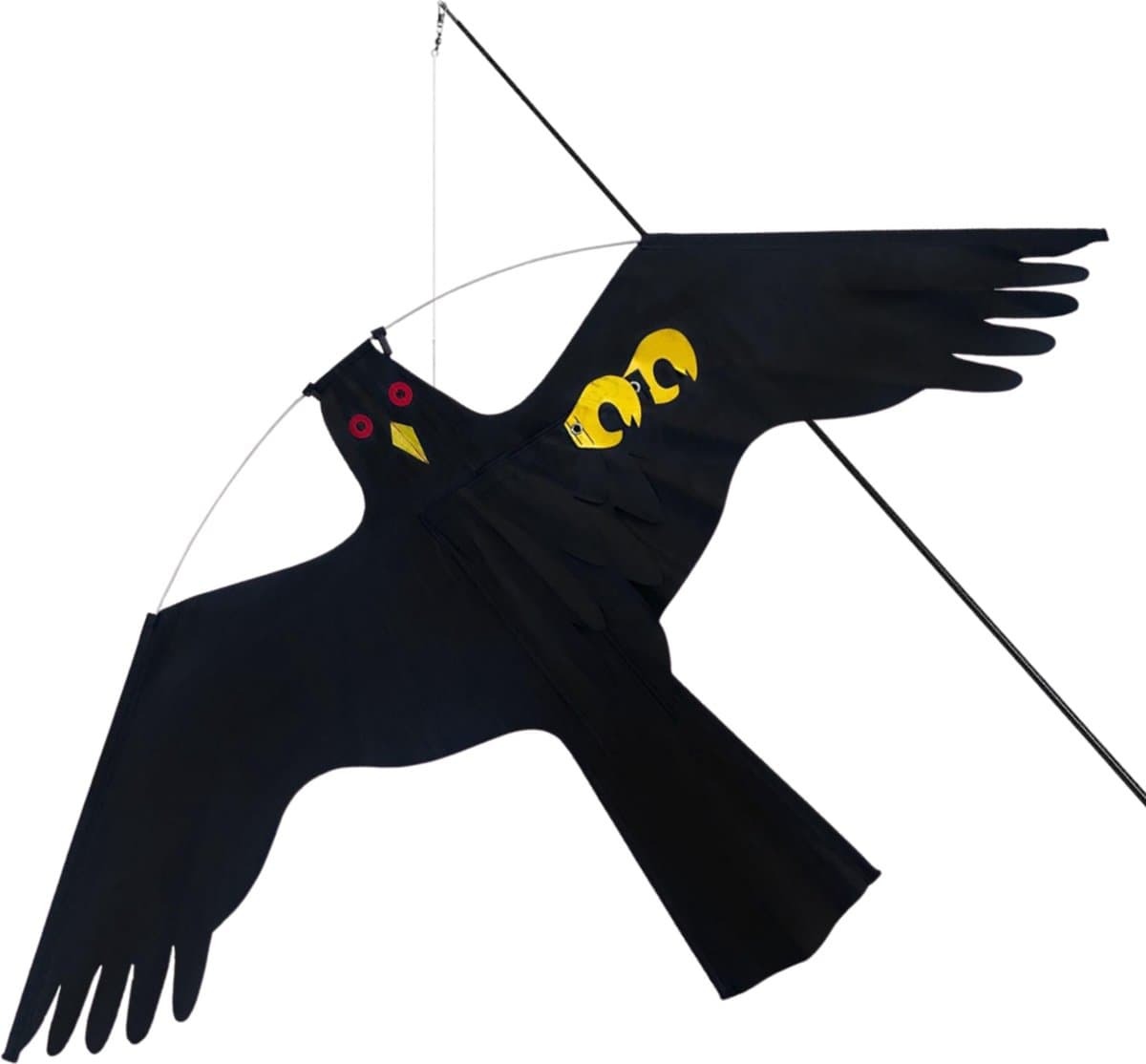 HIXA Vogelverjager - 7 Meter - Duivenverjager - Vogelverschrikker - Kraaien - Kite - Zwart - Nylon