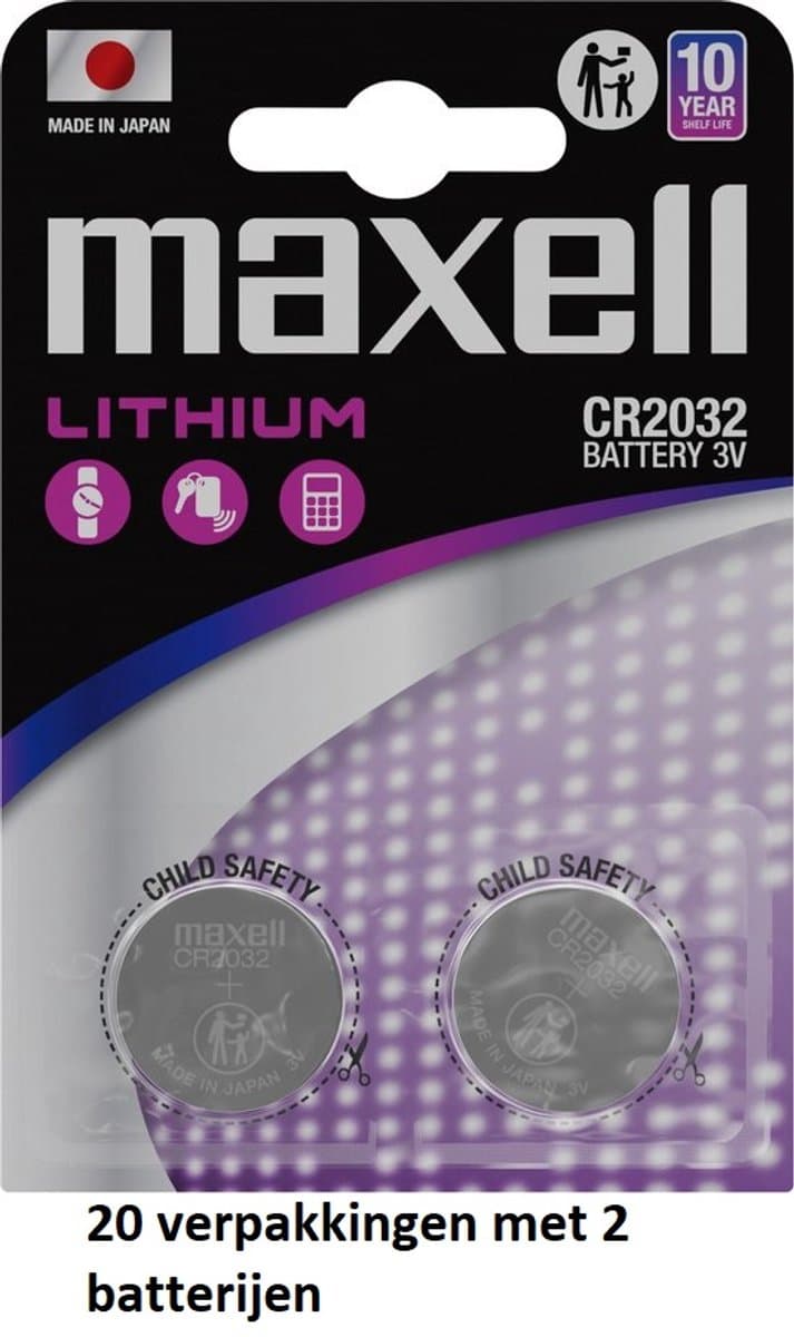 Maxell CR2032 Lithium Knoopcel Batterij - 40 stuks