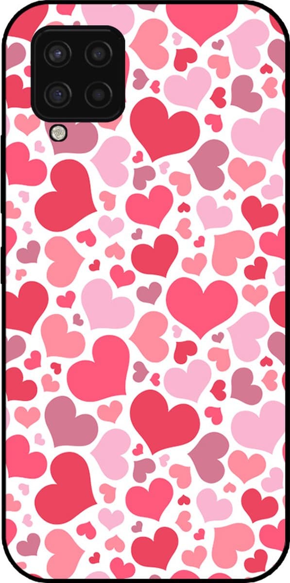 Smartphonica Telefoonhoesje Geschikt voor Samsung Galaxy A42 5G met Hartjes Print - Hearts Design TPU Backcover Case - Kinder Hoesje met Hartjes Design geschikt voor Samsung Galaxy A42 5G