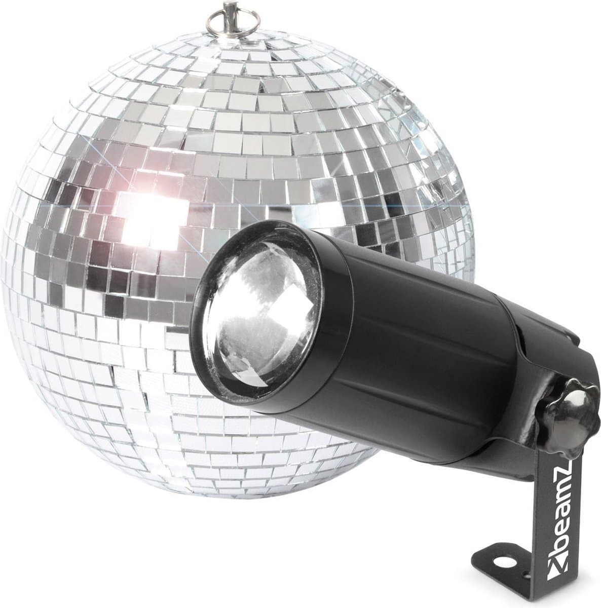 Discobal met verlichting - BeamZ discobol 20cm met LED pinspot - Discobal kinderen