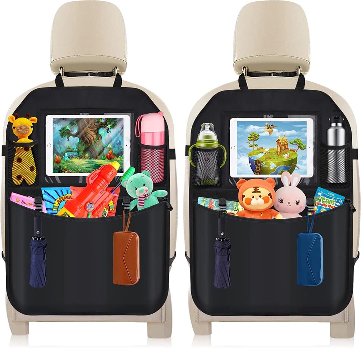 Luxe auto organizer - Autostoel organiser voor kinderen met vakken
