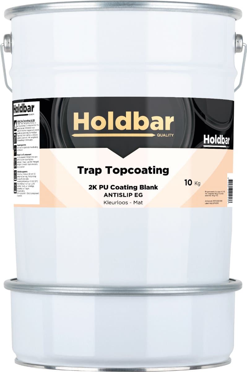 Holdbar Trap Topcoating Antislip (Extra grof) Mat 10 Kg - Glashelder - Transparant - Trapverf - Slijtvast - Gemakkelijk Schoonmaken - Bestand tegen zware belastingen - 2 Componenten - Mat, Zijdeglans en Hoogglans