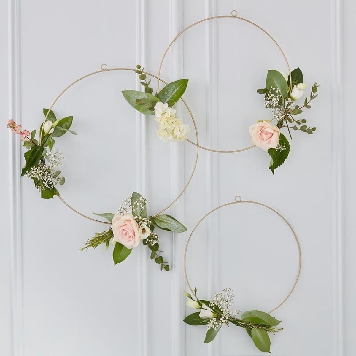 Gouden metalen decoratie ringen (3 stuks)