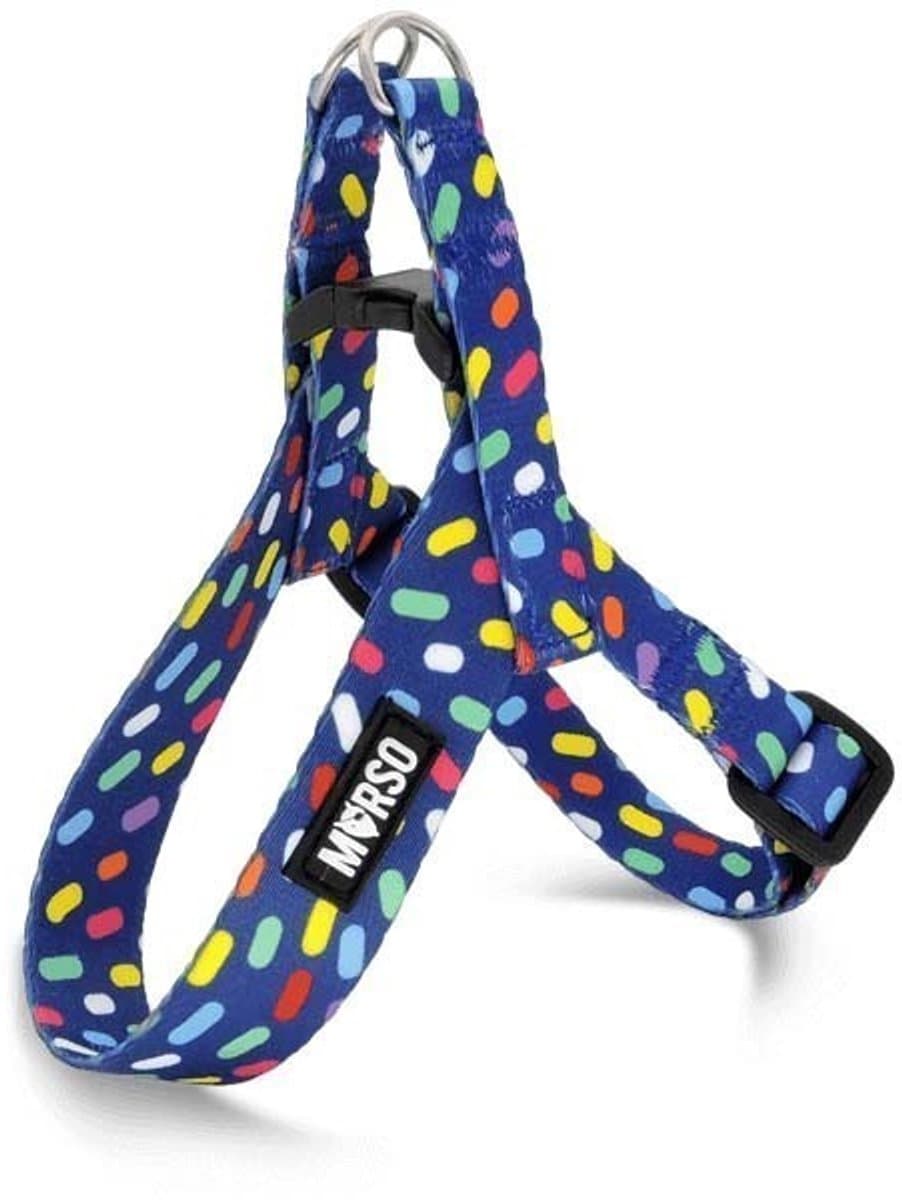 Morso - Mini Hondentuig - Verstelbaar - Gerecycled - Color Invaders Paars - 32-41X2,5 cm