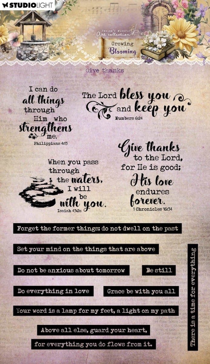 Clear stamp Give thanks - JMA Growing & blooming nr. 837