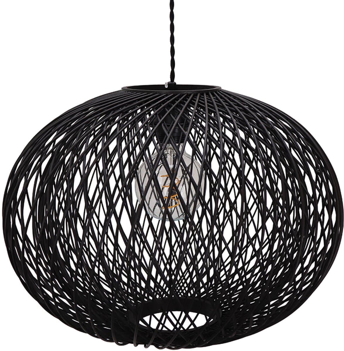 Olucia - FLORINE - Hanglamp - Zwart - Vorm: Rond