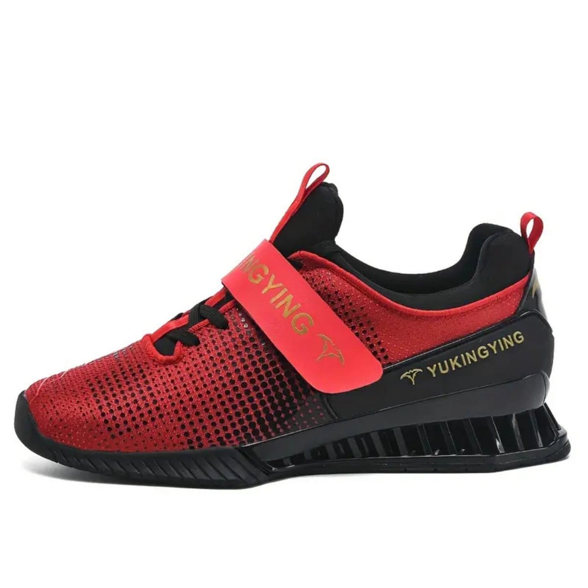Livano Powerlift Schoenen - Powerlifter - Weightlifting - Squat - Gewichthef - Gym Schoenen - Sneaker - Zwart/Rood - Maat 41