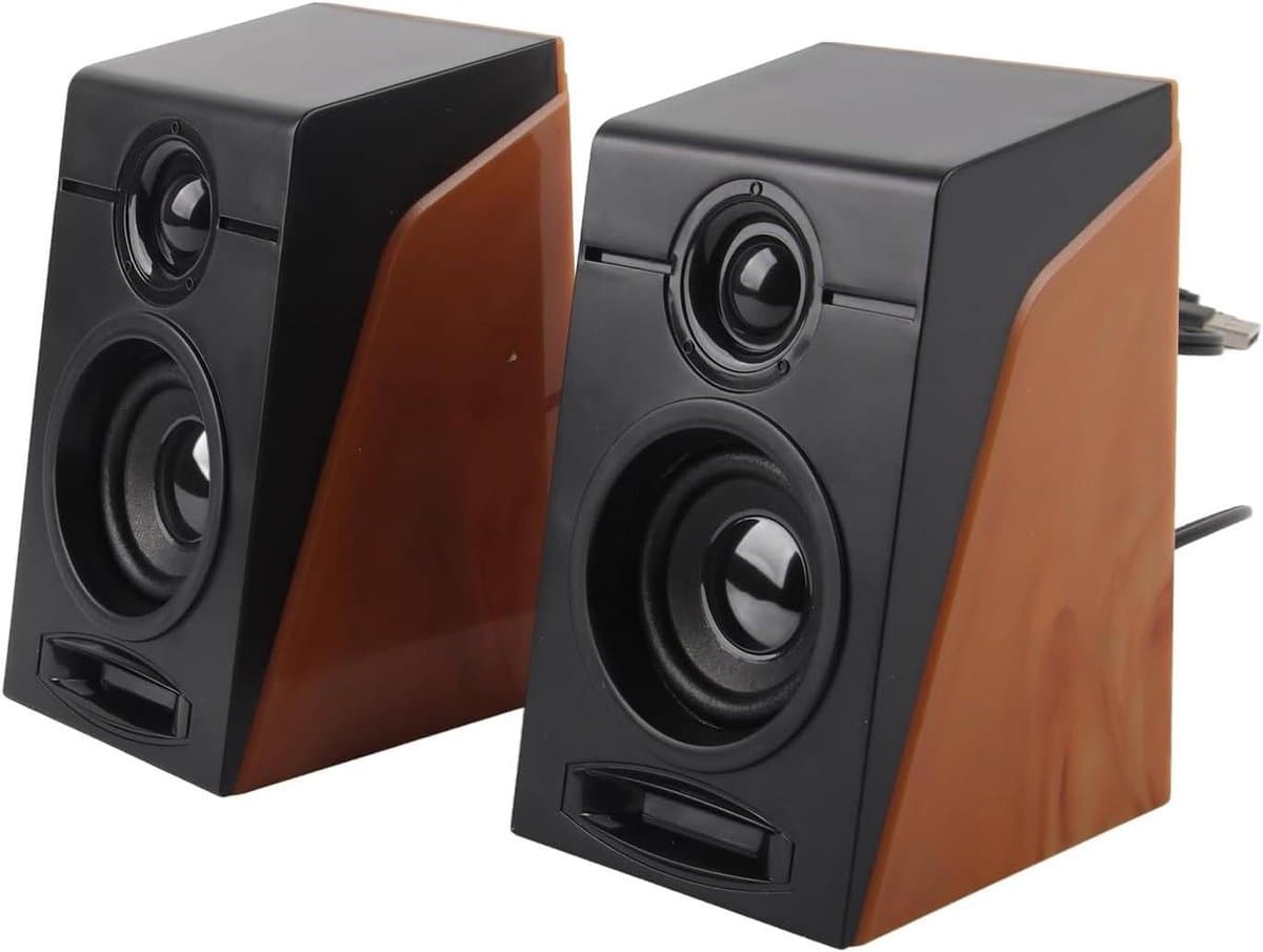 - HiFi PC Speakers with Deep Bass, Adjustable Volume, Low Distortion - USB Power Supply - Plug and Play - for Desktop, TVs, Computers, Laptops, Phones