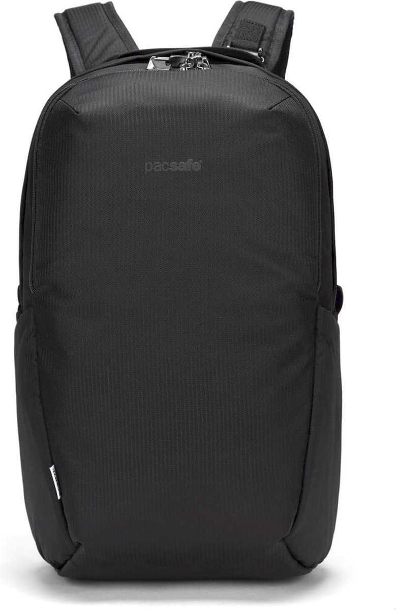 Pacsafe Backpack - 25 L - Rugzak - RFID-blokkerend - Anti-diefstal - PopNLock veiligheidsclip - Geschikt voor 13-inch laptop - Beveiligde Reistas - Zwart
