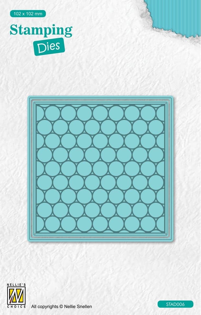 STAD006 Snijmal Nellie Snellen - Stamping Die square bubbles - vierkant bubbels en rondjes - stempel & snijmal