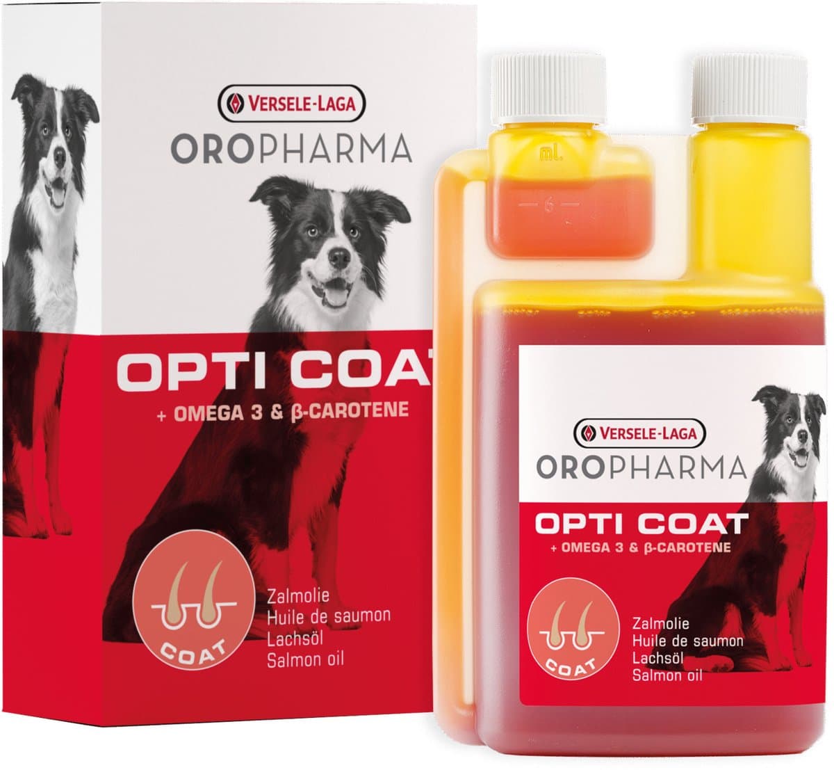 Versele-Laga Oropharma Opti Coat Omega-3 & Caroteen - Voedingssupplement - Huid - Vacht - 250 ml