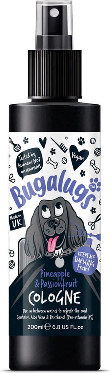 Bugalugs - Vachtverzorging hond - Pineapple & passionfruit hondenparfum - Alle huidtypes - Dierproefvrij - Vegan - 200 ml