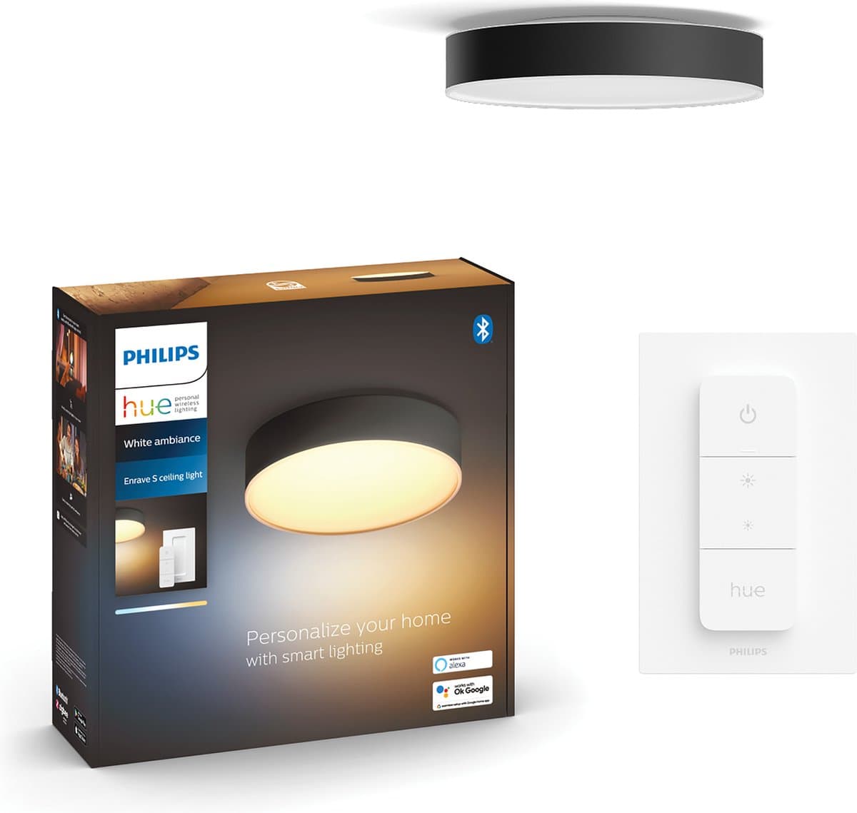 Philips Hue Enrave S plafondlamp White Ambiance Zwart
