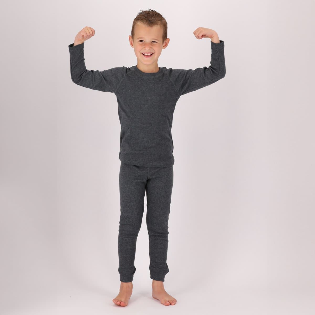 Morethansocks - Thermobroek kinderen antraciet - 1-Stuk