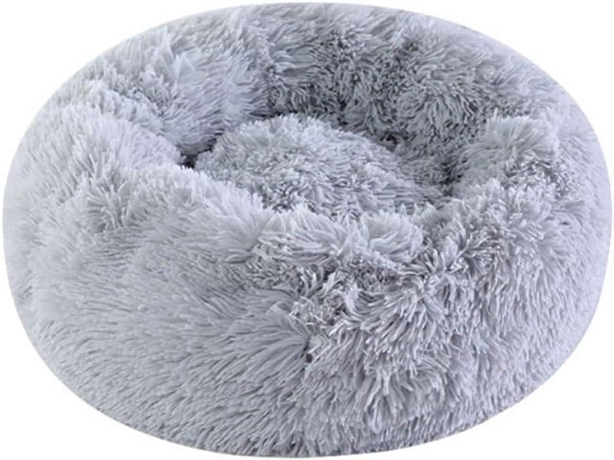 Huisdier Bed - Hondenmand Kattenmand - Rustig Slapen - Kalmerend Donut Ontwerp - 100cm - Grijs