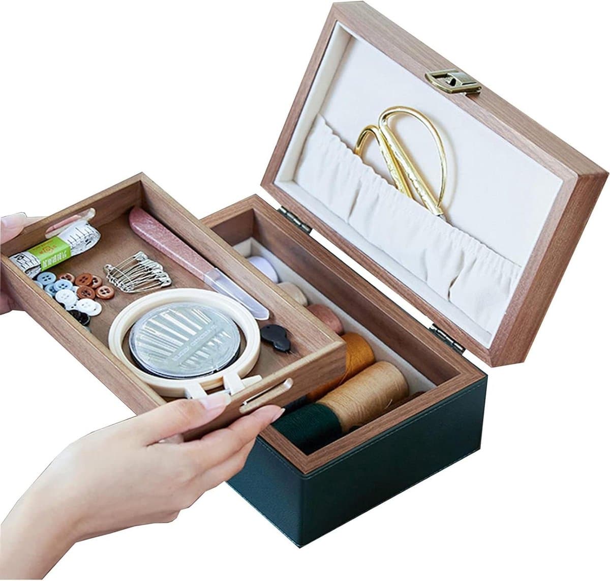 Naaiset - Naaibox Naaigerei - Kleding Repareren - Compleet Gereedschap - 3 x 2 x 1 cm - Zwart