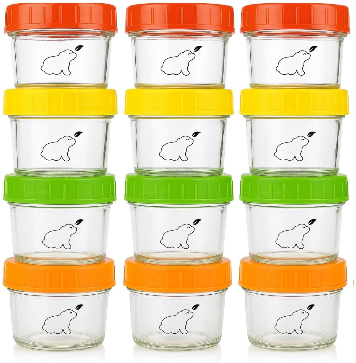 Dailygoods- Baby Voedsel Opslag Containers 120ml - Set van 12 - Vaatwasser/Magnetron Diepvries Veilig - BPA/Vrij van Ftalaten - Herbruikbare Potten - Milieuvriendelijk - Voedselpotjes