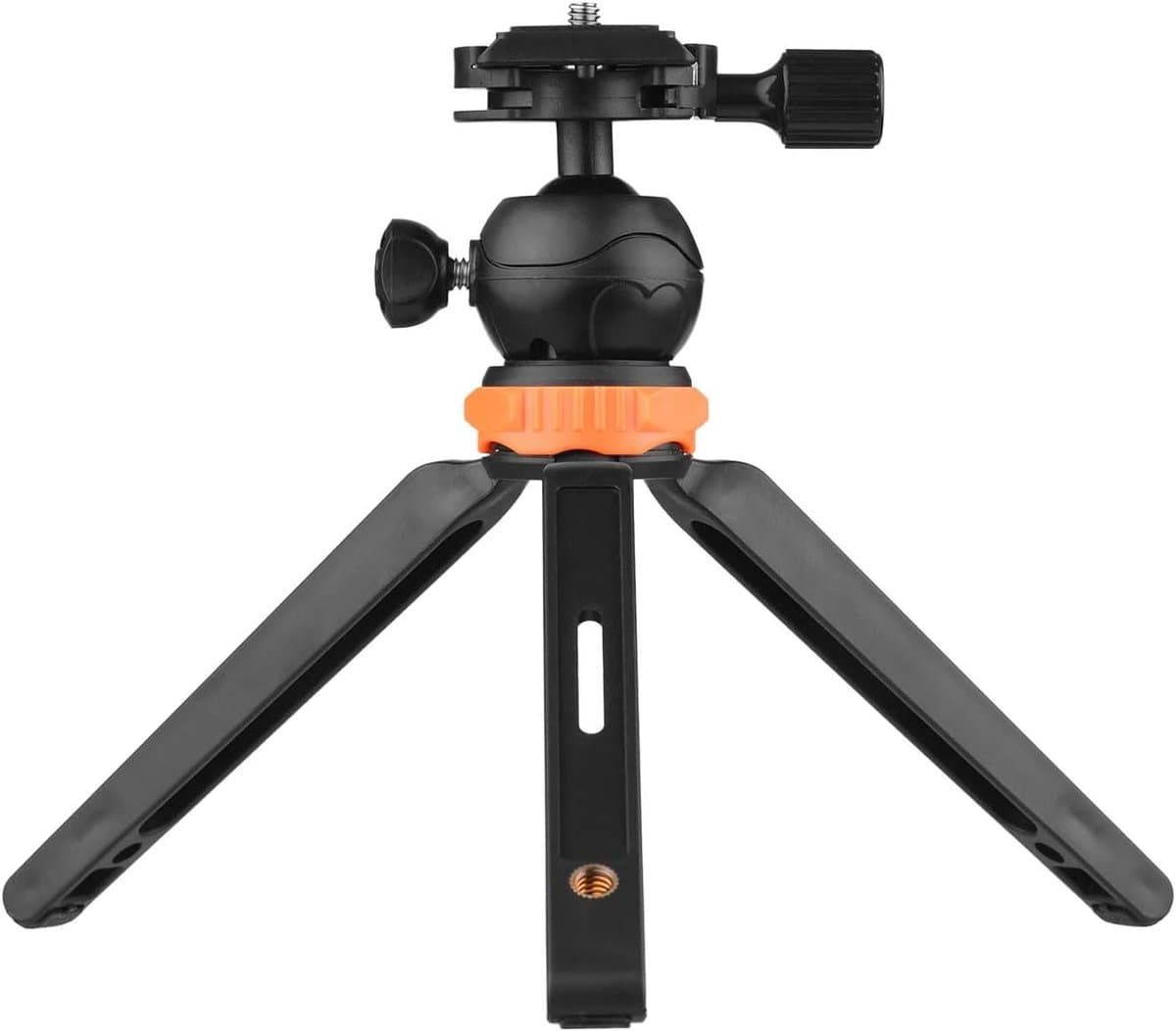 Draagbaar Mini Statief - Tafelstatief Handgreep - Video Opnemen - 2 Hoogte Niveaus - Max 16 cm - Zwart