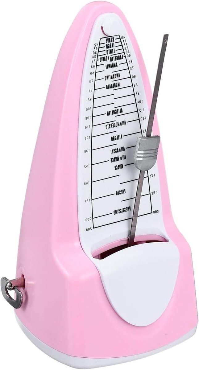 Mechanische Metronoom - Muziektimer Ritmegids - Muziek Oefenen - Nauwkeurig Ritme - 40-208 BPM - Roze