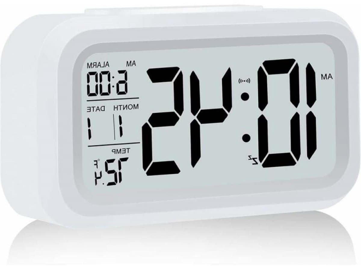 TOVBMUP Alarmklok - Wekker - Digitale Wekker - Klok Slaapkamer - Snooze Functie - Digitale wekker met LED-display - Wekker met temperatuurweergave - Geschikt voor kinderen en volwassenen - Wit