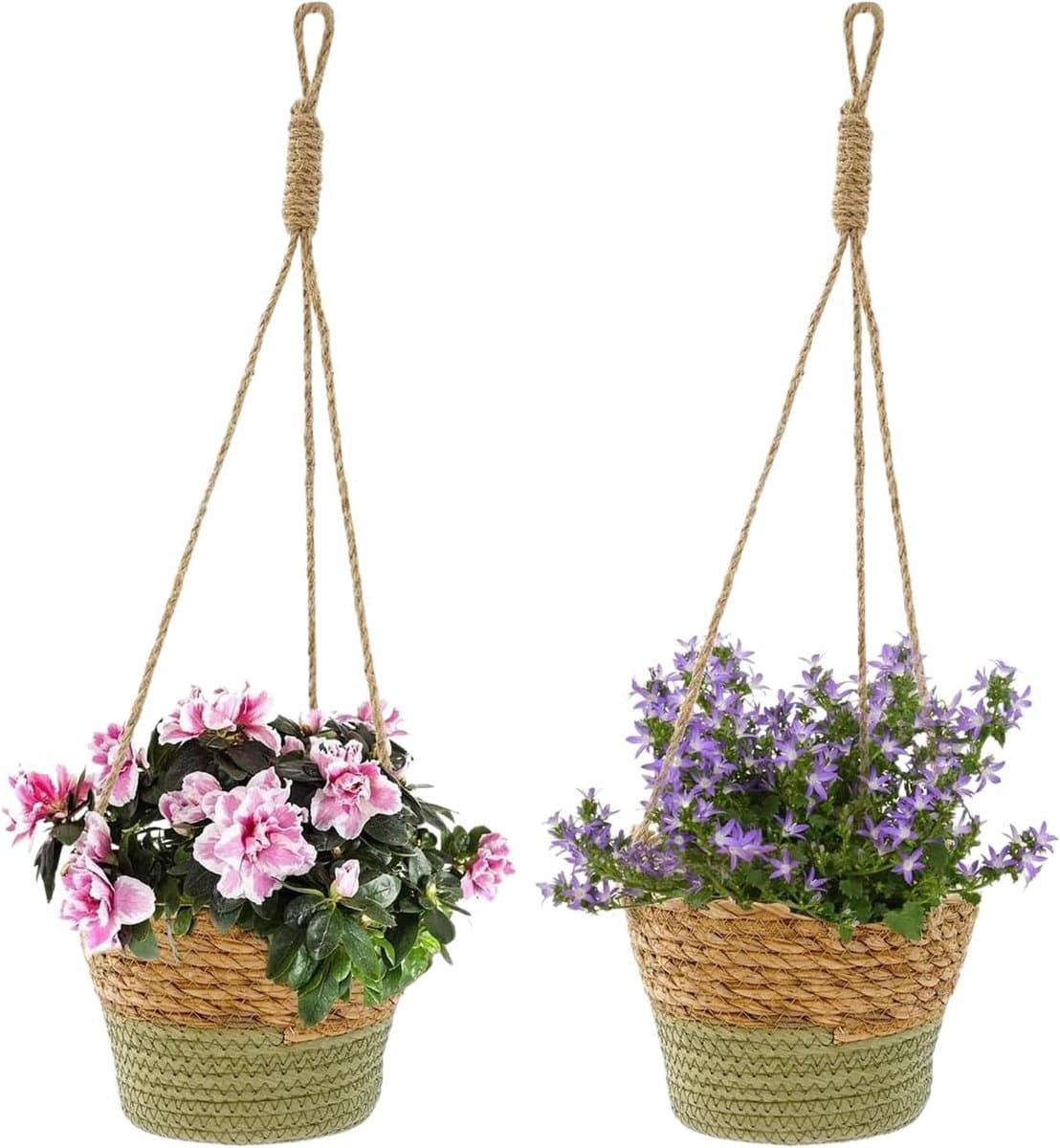 Plantenmanden Binnen - Rotan Manden - Decoratieve Opberging - Handgevlochten Rotan - 21 x 15 cm - Natuurlijk