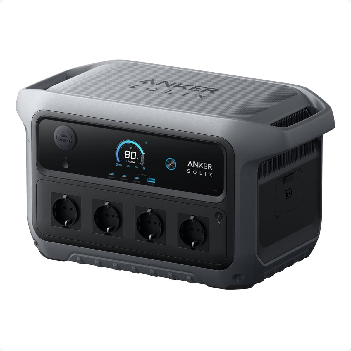Anker SOLIX C2000 Gen 2 draagbare powerstation - 2.400W (piek 4.000W) - Volledig opgeladen in 58 min - 2.048 Wh LiFePO4-batterij voor camping - Stroomuitval en thuisback-up (optioneel zonnepaneel)